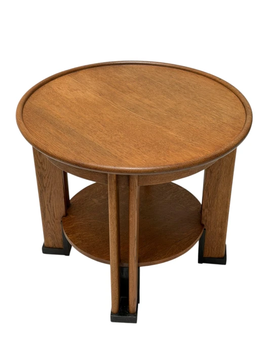 Art Deco Coffee Table by Jan Brunott, Solid Oak, Dutch Design, 1920s